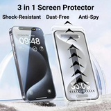 3-in-1 Privacy Tempered Glass Screen Protector - Huawei