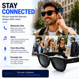 AI Smart Glasses with 1080P HD Camera – SmartView Pro – Includes Black Sunglasses & Blue Light Blocking Lenses