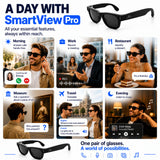 AI Smart Glasses with 1080P HD Camera – SmartView Pro – Includes Black Sunglasses & Blue Light Blocking Lenses